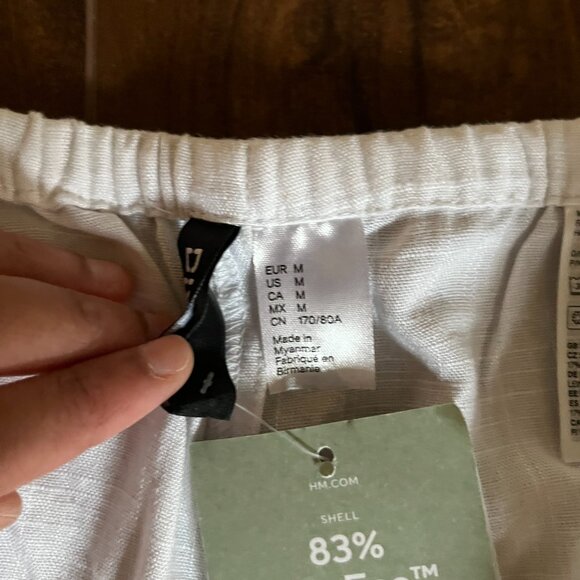 NWT White wide leg travel vacay linen pants resort tropical beach - Picture 5 of 10